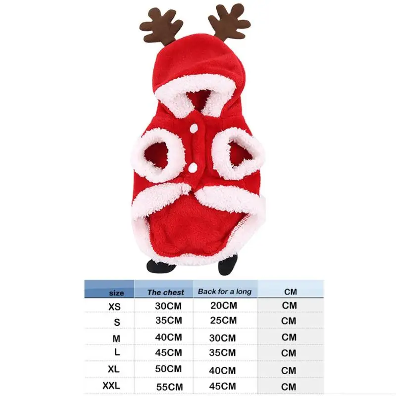 Christmas Dog Clothes Cosplay Winter Santa Elk Coat Clothing Pet Dog Christmas Dress Up Hoodie Jacket Cute Puppy Outfit