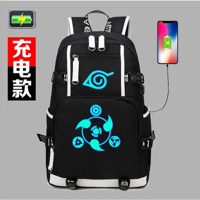 Наруто Саске Итачи Sharingan светящийся Рюкзак Студенческая школьная сумка через