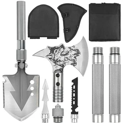 Ensemble de pelle de Camping pliante, outil multifonction Portable, Kits de survie, militaire, plein air, avec sac de taille tactique 
