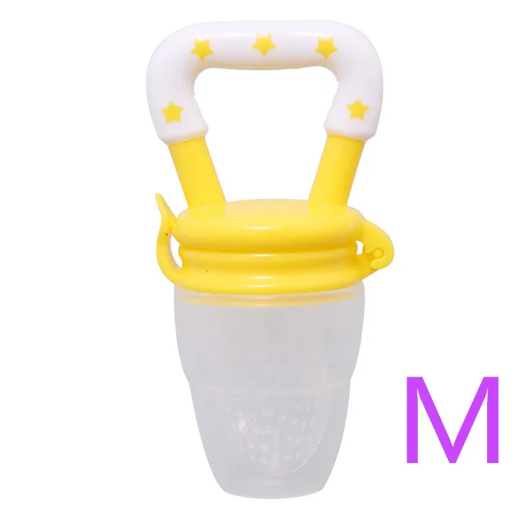 Соска для кормления свежих продуктов, соска для кормления детей, кормушка для фруктов, соски для кормления, безопасные детские принадлежности, соска, бутылочки - Цвет: Light yellow M