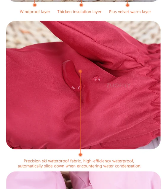 Kids Winter Warm Gloves Windproof for Children Boys Girls Ski Cycling Climbing Outdoor Gloves Waterproof Baby Cartoon Mittens 5