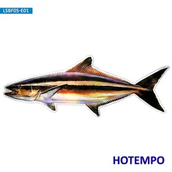 20c Laser éblouissant Cobia basse perche grande taille poisson de mer autocollant étanche pour pêcheur aller à la pêche bricolage bateau moto voiture autocollants 