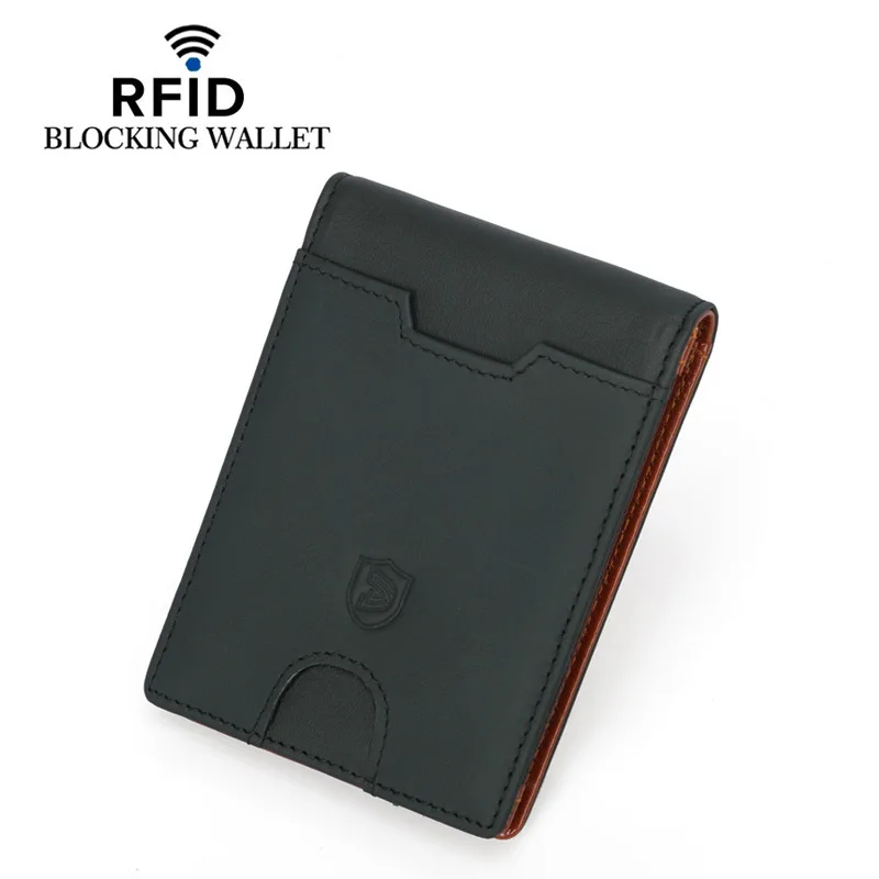 Luxury Genuine Leather Men's Bifold Wallet with Coin Pocket and Card Holder
