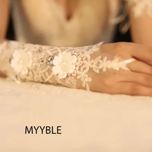 MYYBLE новые изготовленные на заказ свадебные перчатки Сказочный жемчуг, алмаз, цветок перчатки полые Свадебные платья аксессуары
