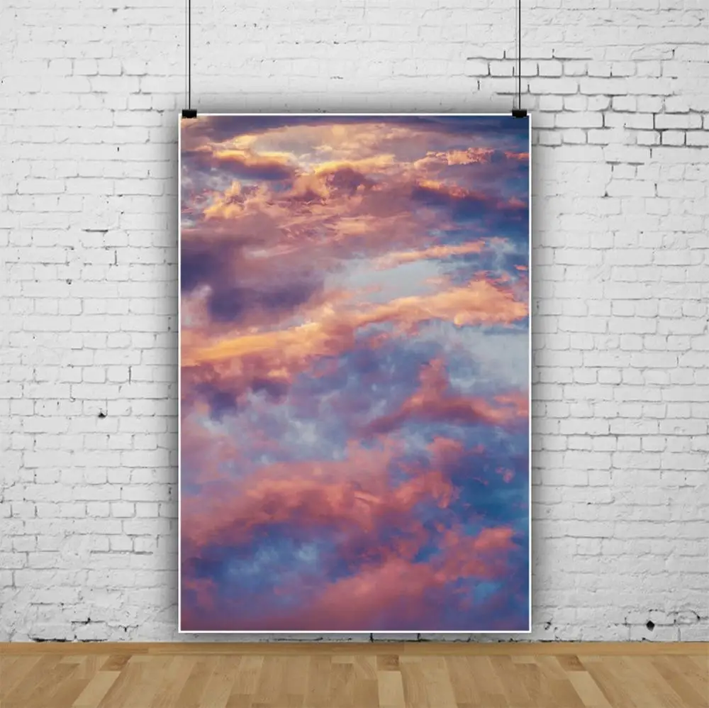 Laeacco Baby Shower Backgrounds Blue Sky Sunset Clouds Child Newborn Birthday Photography Backdrops For Photo Studio Photocall photo backdrop