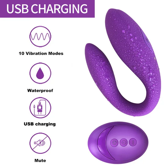 Wireless Vibrator Adult Toys For Couples USB Rechargeable Dildo G Spot U Silicone Stimulator Double Vibrators Sex Toy For Woman 1