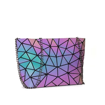 

2020 Hot Fashion Luminous Geometric Sling Bag Messenger Bag Women Chain Bag Shoulder Strap Female luxury handbags women bags