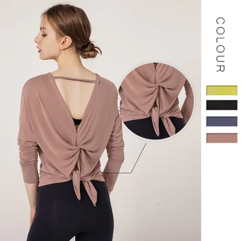 

Women's Sports Wear Fitness Women Jersey knitting Long Sleeve Gym Woman Tight Sport Shirt Yoga Top Female Workout Tops T-shirt