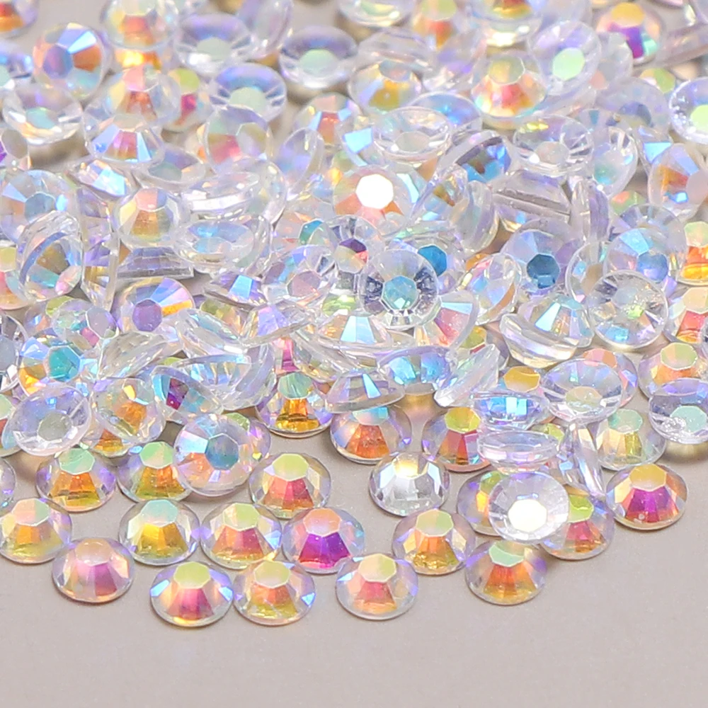 2-4mm Bonbonfarben AB Transparente Nagelkunst-Strasssteine Runde Harz-Flachsteine Glitzer Strass Steine DIY 3D Nagelkunst-Dekorationen – Detail 15