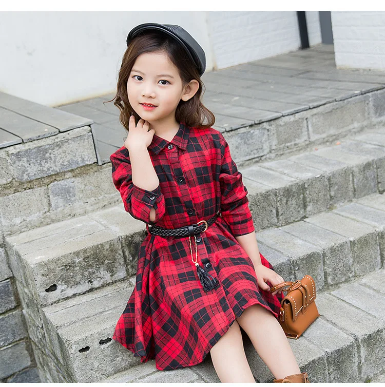 Teen Casual Girl Dresses  Fashion Plaid Letter Kids Long Sleeve Clothes Spring Autumn Children Dress For Girls 3 to 13 Years (16)