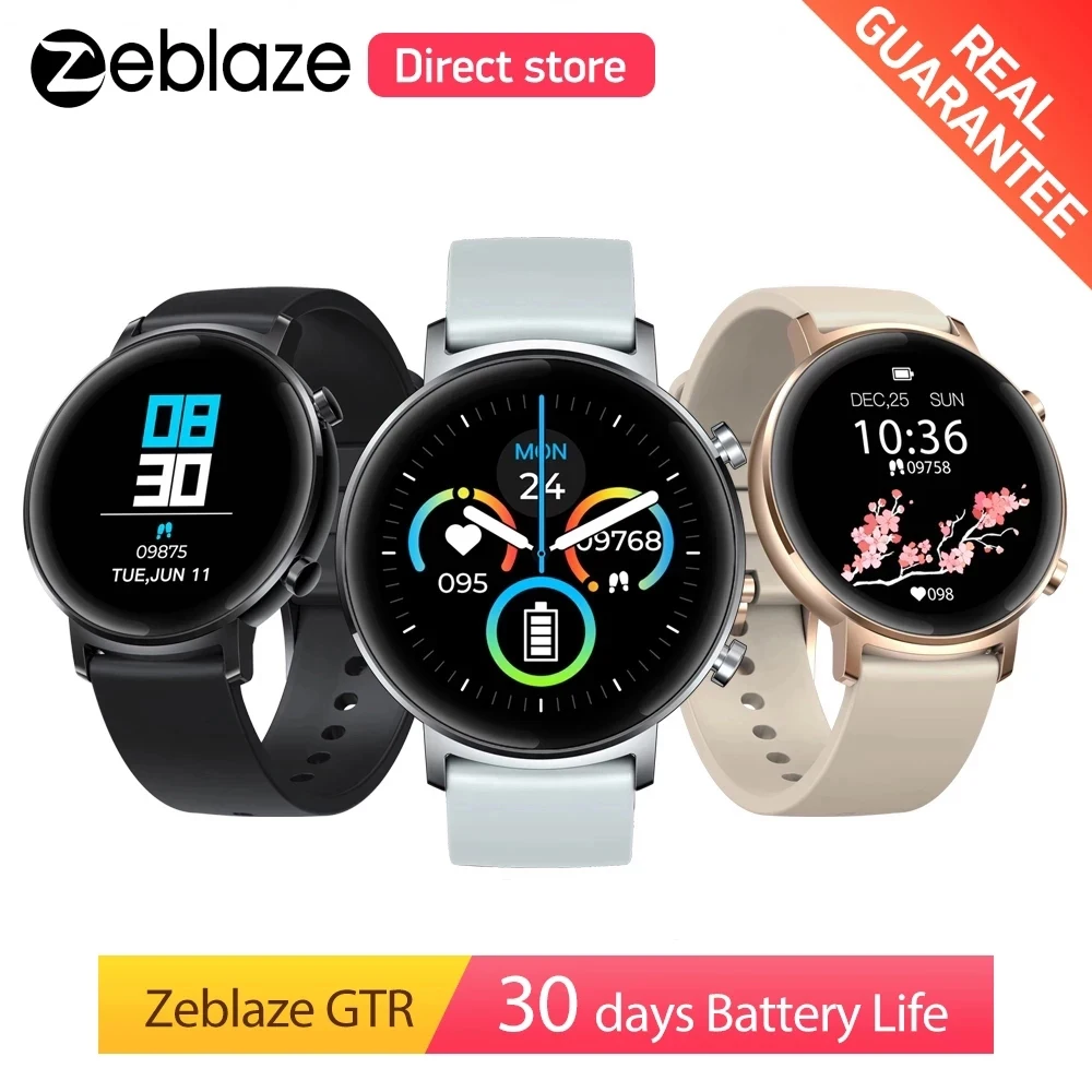 Nuevo Zeblaze GTR Smart Watch Hombres Salud &Fitness smartwatch Metal Body 3 ATM 30 días Duración de la batería bluetooth fitness Banda pulsera para mujeres relojes inteligentes relojes deportivos para iOS Android