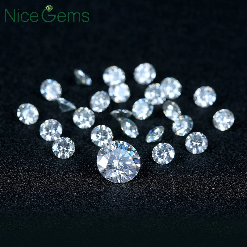 Niceems Moissanite 0.2CTW D цветные сердца и стрелы круглые бесцветные 3 5 мм натуральный вид