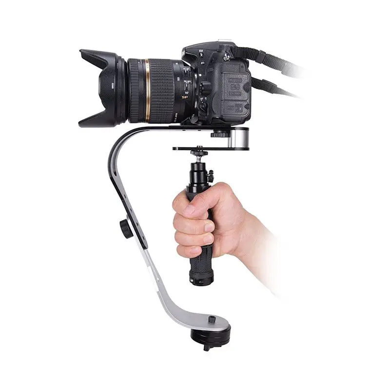 

Video Camera Stabilizer Low Profile Handle for GoPro Smartphone Canon Camera Up To 2.1 Lbs with Phone Clamp Camera Accessories
