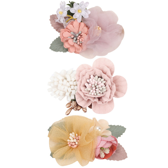 New Chiffon Flower Hair Clips Pins Accessories Cute Hair Clips Pins for Baby Girls Toddlers Hairpin Kids заколка для волос