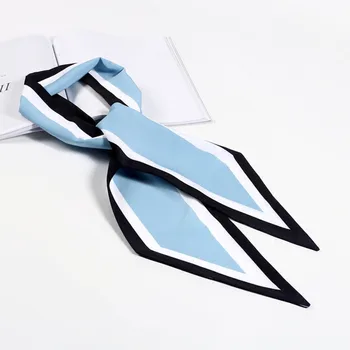 

Spring 2020 New Long Korean Small Silk Scarf Hit Color Women Bag Ribbon Multipurpose Bandage C146