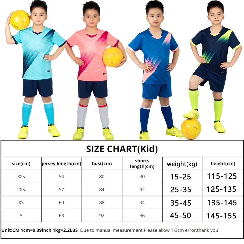 Kids football Uniforms boys girl Youth Soccer Jersey set Home Short Sleeve Kit Shorts child Soccer Jersey set Sportswear