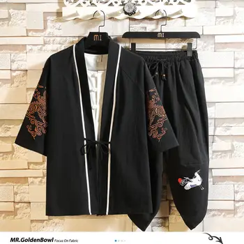 

MrGoldenBowl Man Summer Print Colorful Tracksuit Man's Sets 2020 Cotton Linen Oversize Clothes Suits Male Chinese Style Clothes