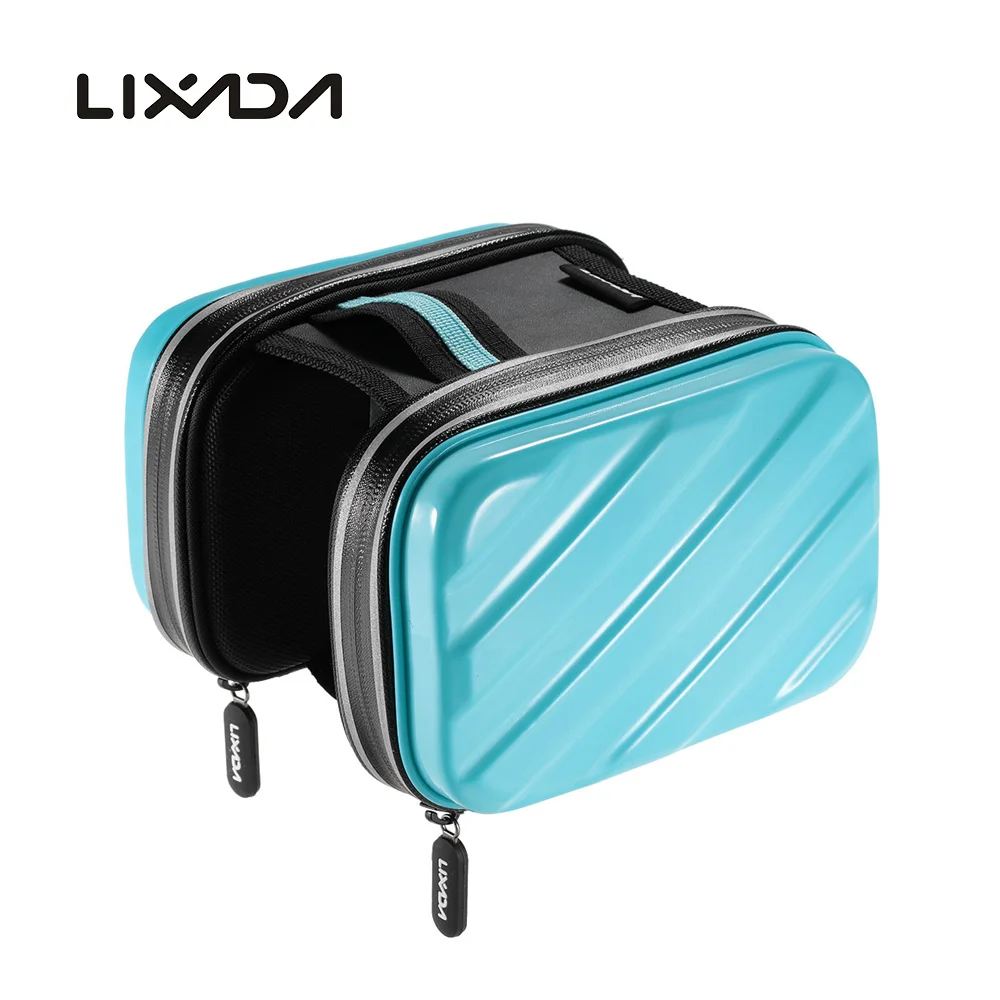Lixada непромокаемая сумка для велоспорта на открытом воздухе, для пеших прогулок, для езды на велосипеде, для шоссейных велосипедов, для горного велосипеда, для передней рамы, двойная сумка, сумка на переднюю трубу