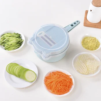 

Multifunction Vegetable Cutter with 4 Blades Potato Carrot Cheese Grater Slicer Kitchen Accessories Gadgets 11 in 1