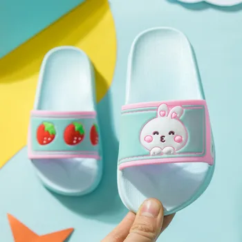 

Children's Slippers Summer 2020 Cute Cartoon Bear Biscuit Strawberry Rabbit Small Medium And Large Kids Slippers For Boys Baby