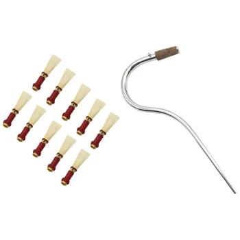 

11 Pcs Musical Instrument Accessories: 10 Pcs Bassoon Reeds & 1 Pcs Bassoon Metal Mouthpiece