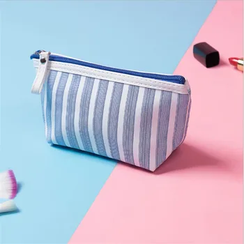 

New Arrival Fashion Creative Striped Cosmetic Bag Large Capacity Cosmetic Cases Colorful Cosmetic Bags