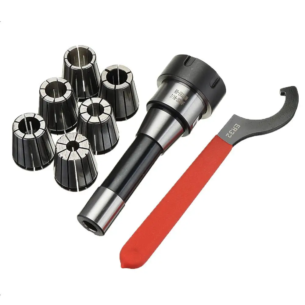 

R8-ER32 Collet Chuck Milling Tool Holder with 6Pcs ER32 Spring Collets Set for CNC Tool Sets