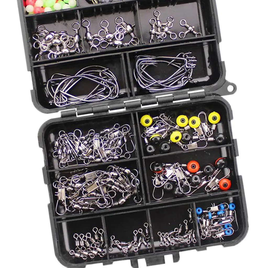 160/187pcs Fishing Accessories Kit Jig Hooks Fishing  Equipment Accessories Set for Freshwater Saltwater with Tackle Box