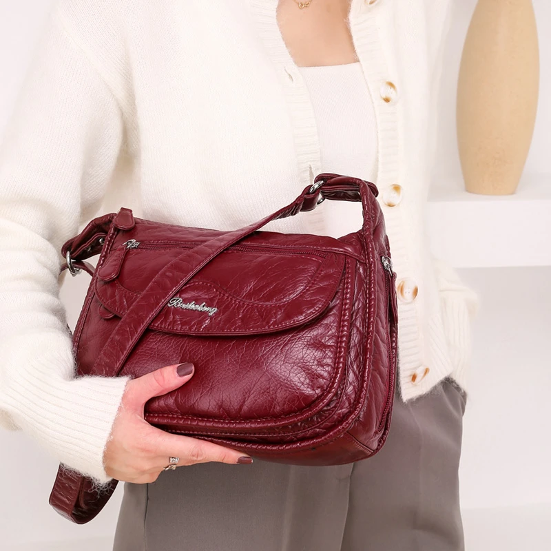  Casual High Quality Leather Sac Shoulder Bags for Women 2022 Simple Female Crossbody Bag Designe Handbags Purses and Handbags best wristlet wallet