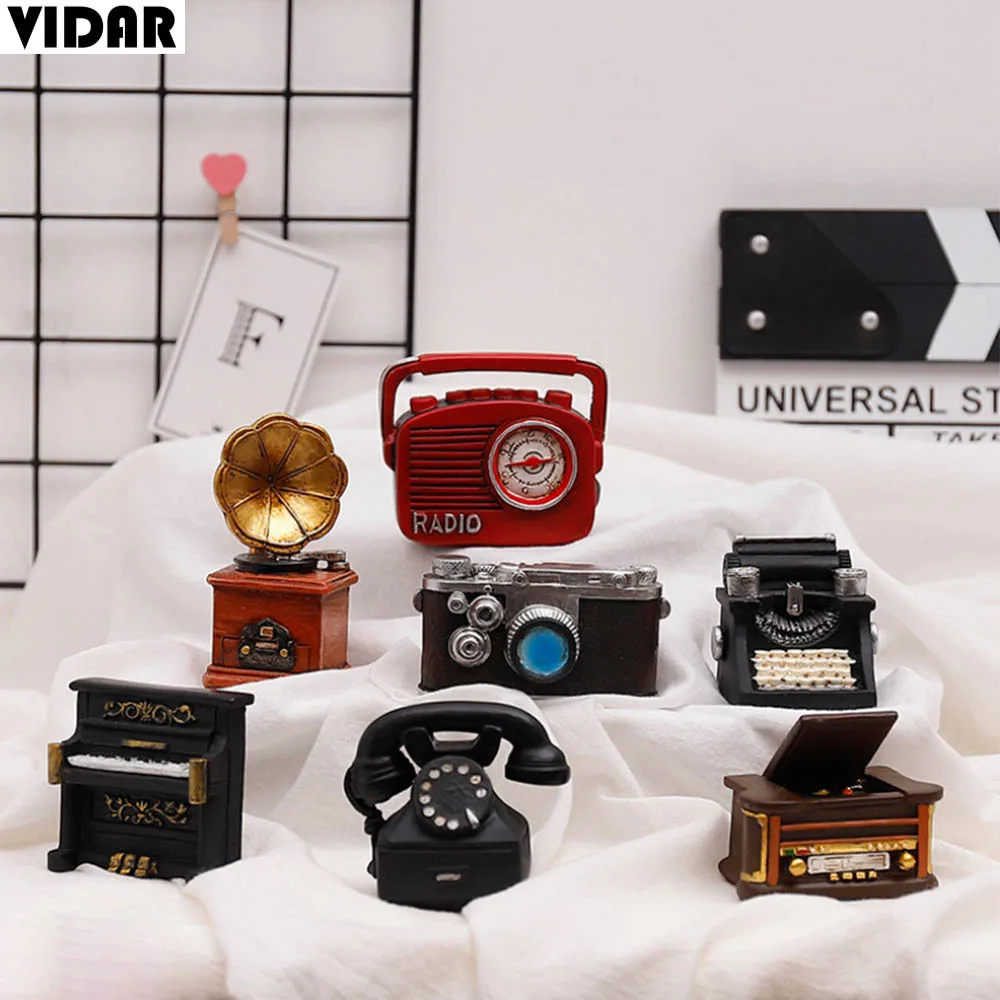 Миниатюрные фигурки VIDAR из смолы мини-Садовая статуя граммофон винтажный