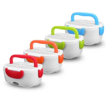 

12V-24V 110V 220V Electric Heated Lunch Box Portable 2 in 1 Car& Home US Plug/EU Plug Bento Boxes Stainless Steel Food Container