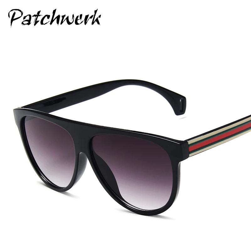 

New-style flat large frame lady Sunglasses three-color red and green glasses leg fashion leopard color glasses
