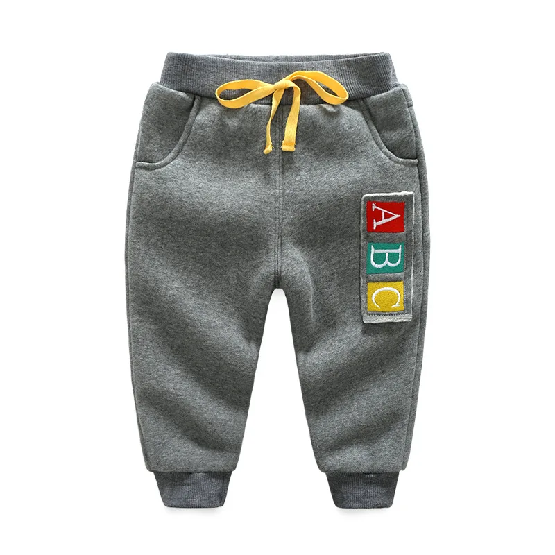 

Autumn And Winter New Korean Style Children's Clothing Trousers Thicken Velvet Baby Pants Boys Cartoon Warm Sports Long Pant