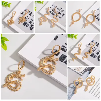 

VIVILADY Exaggerated Alloy Snake Pendant Women Drop Earrings Imitation Pearl Chic Gold Color Hot Sale Animal Jewelry Brincos