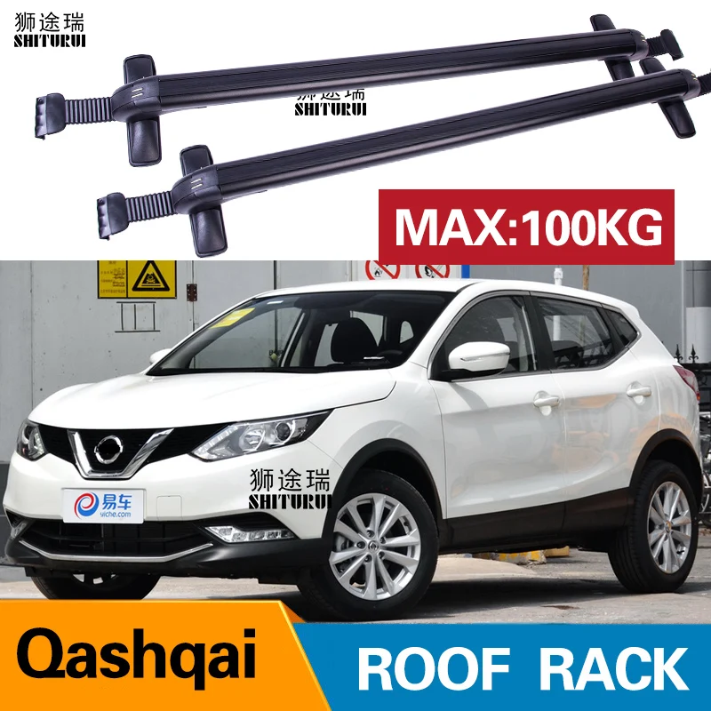 SHITURUI 2 шт. брусья на крышу для NISSAN Qashqai 2014 + 2017 2018 2019 боковые бруски из алюминиевого