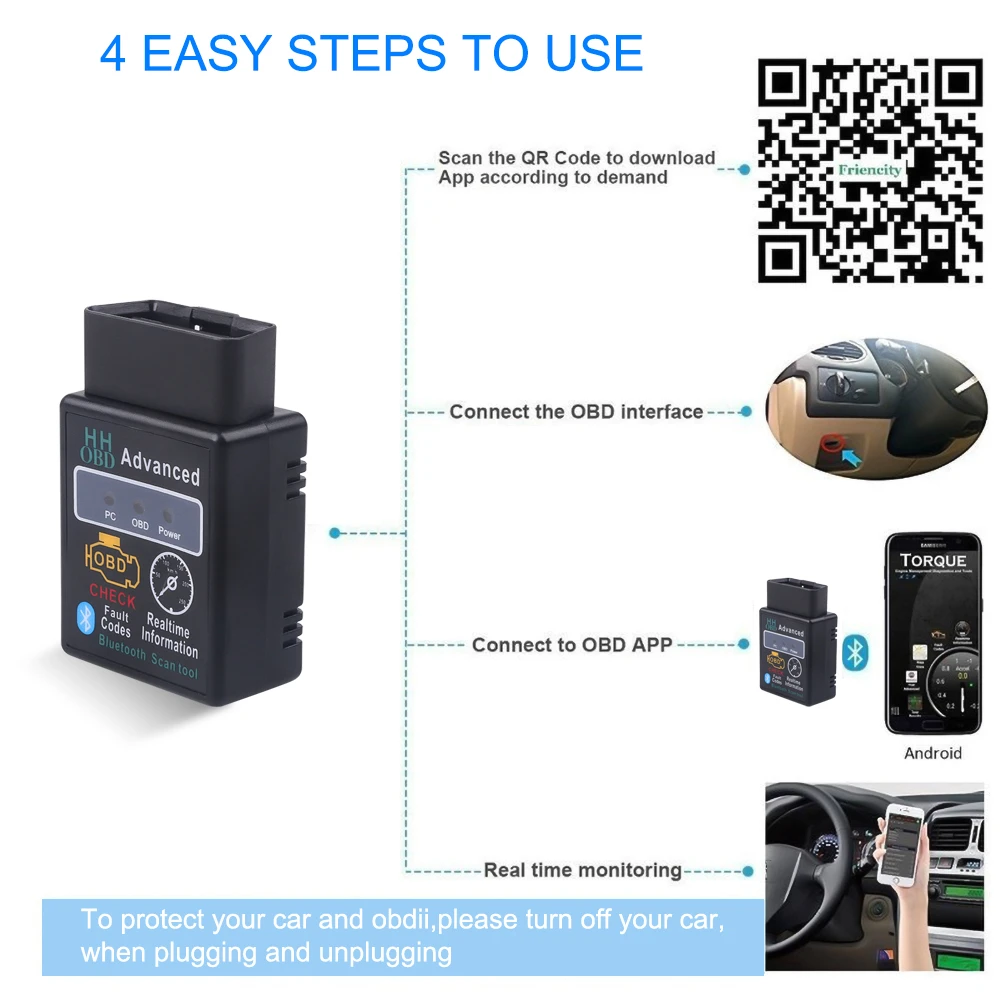 high quality auto inspection equipment Elm327 Bluetooth OBD2 V1.5 Elm 327 V 1.5 OBD 2 Car Diagnostic-Tool Scanner Mini Elm-327 OBDII Adapter Auto Diagnostic Tool car inspection equipment for sale