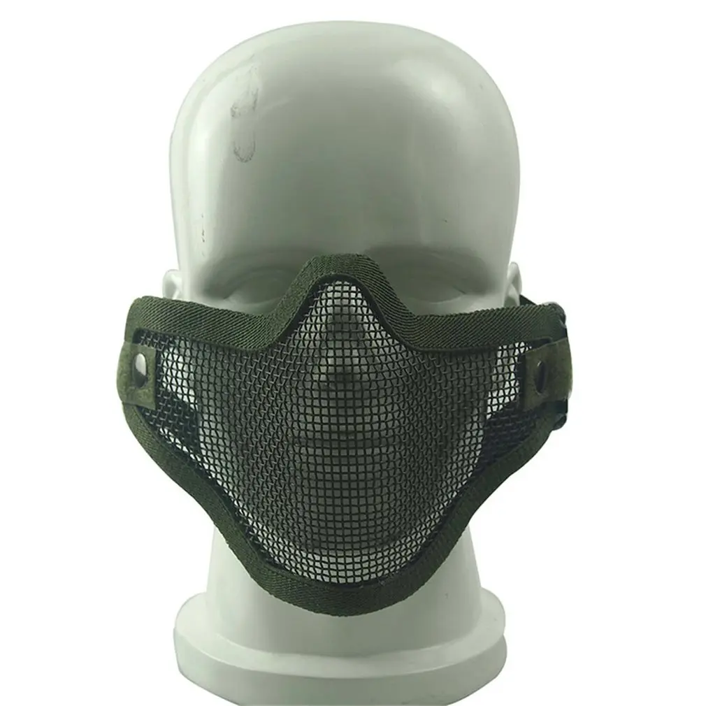 Airsoft Field Wargame Tribal Chief Mask Half Face Metal Steel Net Mesh Hunting Tactical Protective Airsoft Mask