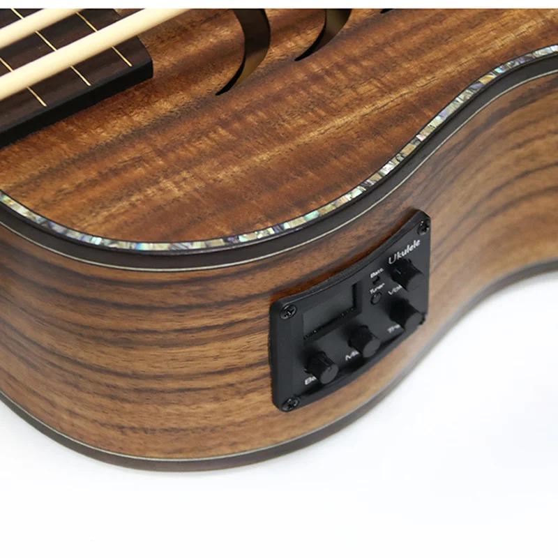 Укулеле бас электрическая твердая Акация Fretless 30 дюймов Ubass гитара 4 струны мини