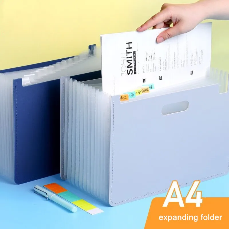 

MINKYS Large Capacity A4 Expanding File Folder Bag 13 Layers Document File Bag Organizer Holder Free Label Office Stationery