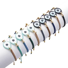 10 Стиль Регулируемый Черный Веревка дружбы Кристалл браслет Evil Eye для женщин мужчин цепочка ручной работы браслеты Pulsera