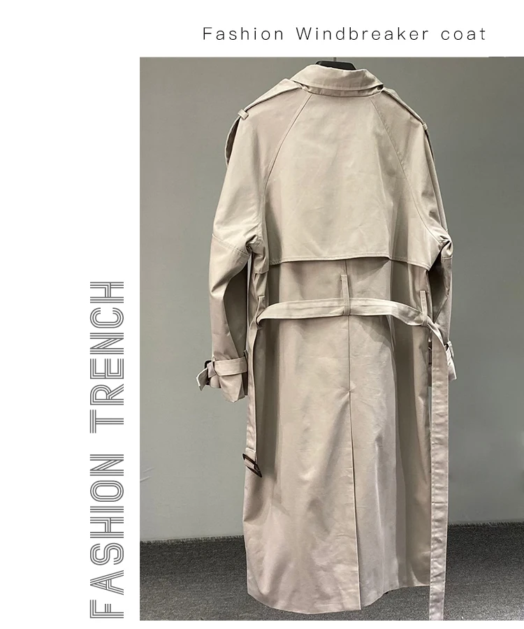 2022 Spring Autumn Russia Fashion Brand Women Long 100% Cotton Trench Coat Large Size Belted Raincoat Windbreaker Manteau Femme long puffer jacket