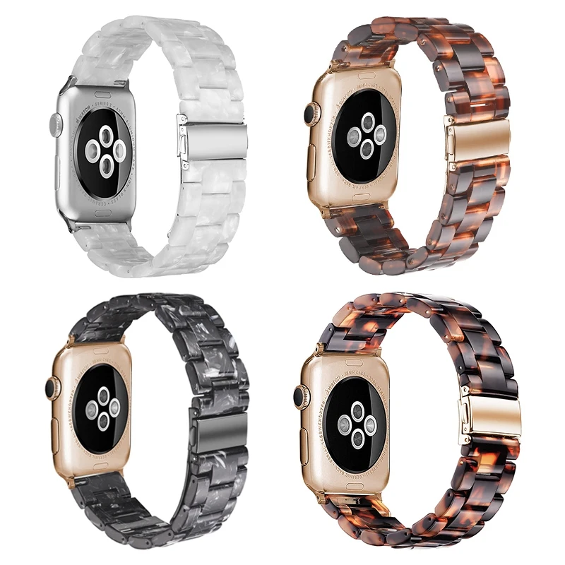Ремешок из смолы, совместимый с Apple Watch, ремешок 42 мм, 44 мм, серия 3, серия 4, модный из смолы, ремешок для часов для женщин и мужчин
