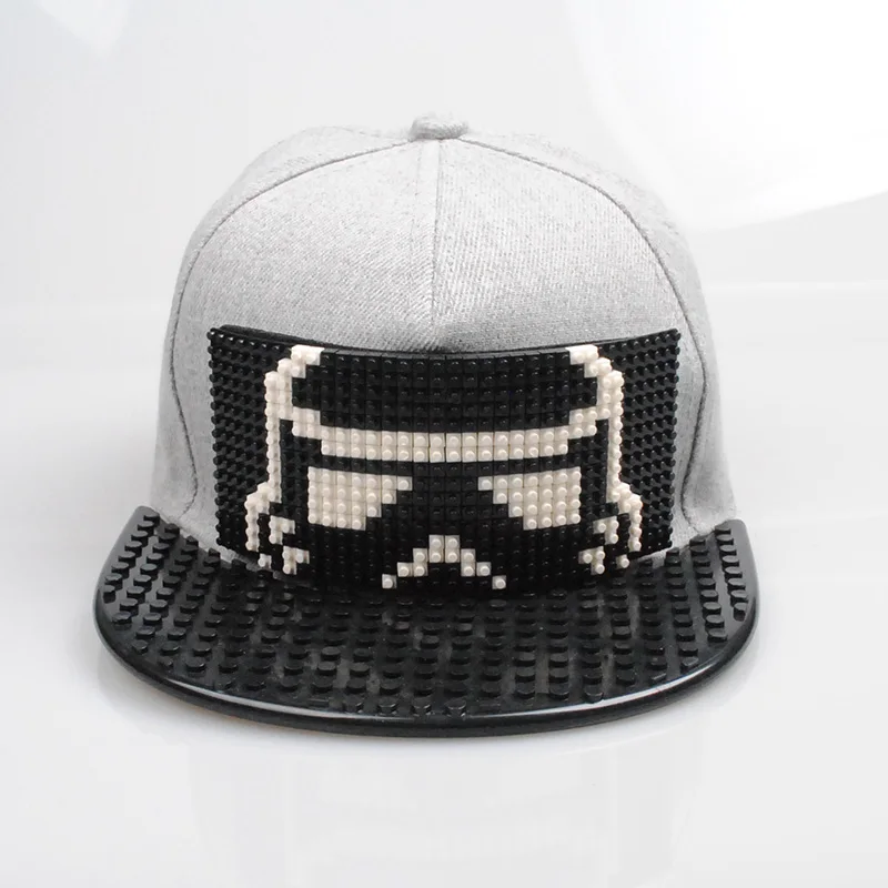 Новые головоломки игры блоки DIY лего бейсбольная шляпа Боб Марли пиксели супергерой папа шапки Snapback кепки для мужчин и женщин Съемный - Цвет: c7
