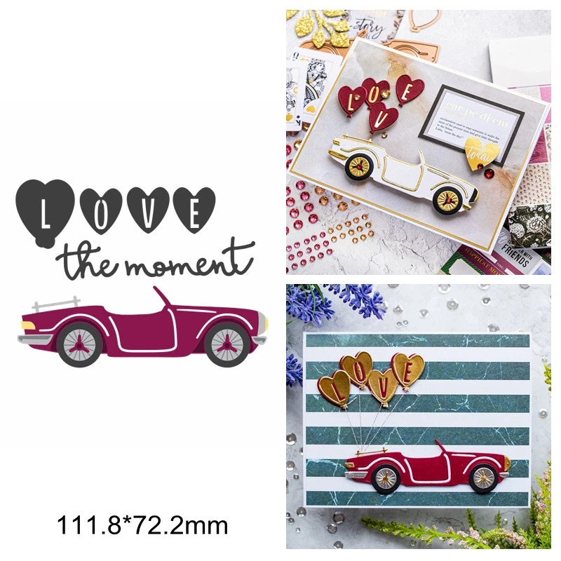 

Racing Car Model Love Balloon The Moment Letter Words Alphabet Metal Cutting Dies Make Cards DIY Embossing Paper New Stencils