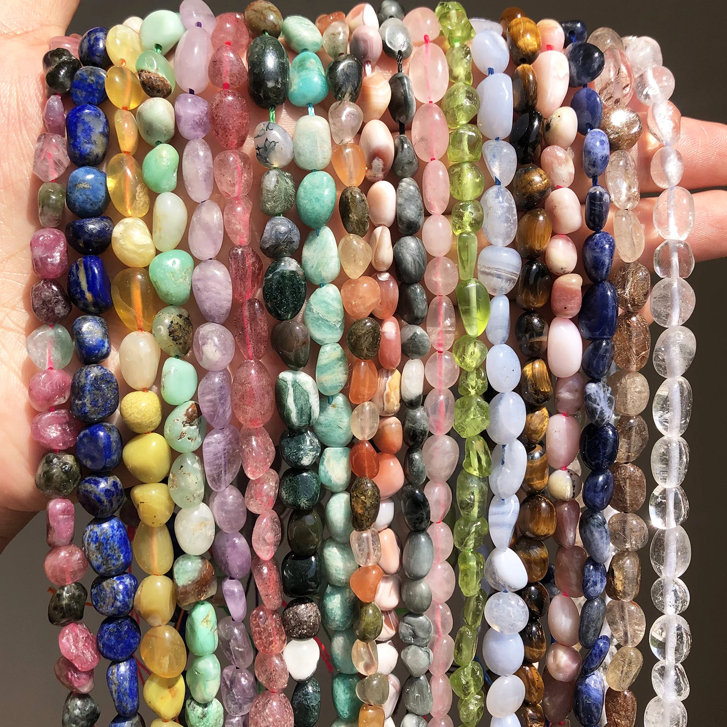 5-8mm Natürliche Unregelmäßige Larimar Amazonit Achate Citrin Quarz Lapislazuli Stein Perlen Für DIY Machen Armband Zubehör – Detail 8