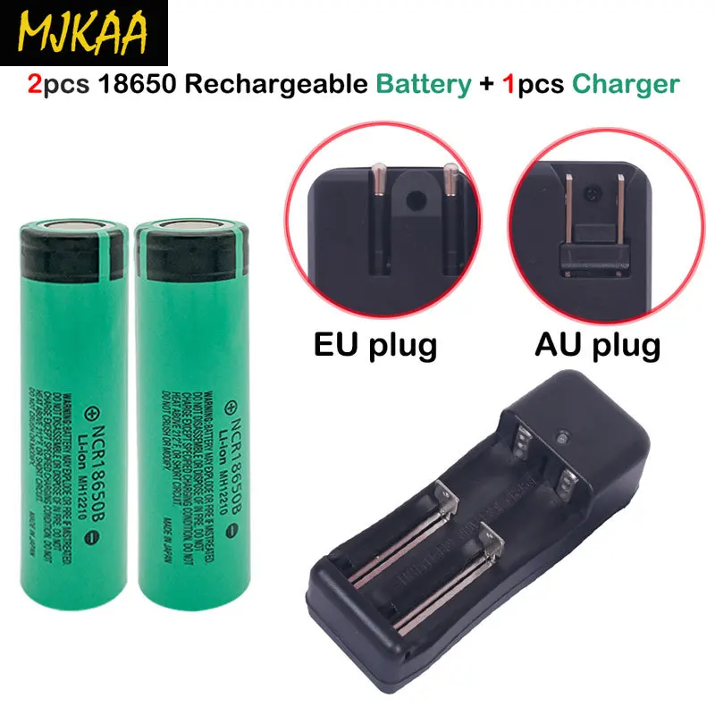 2 шт. MJKAA 3 7 V 3400 MAh литий ионная аккумуляторная батарея 18650 + 1 двойное зарядное