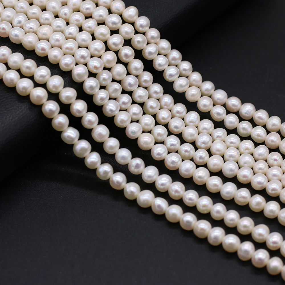 Round Natural Fresh Water Pearl Beads 4-5mm DIY for Jewelry Making Necklaces Accessories Bracelet Earrings Gift 36cm