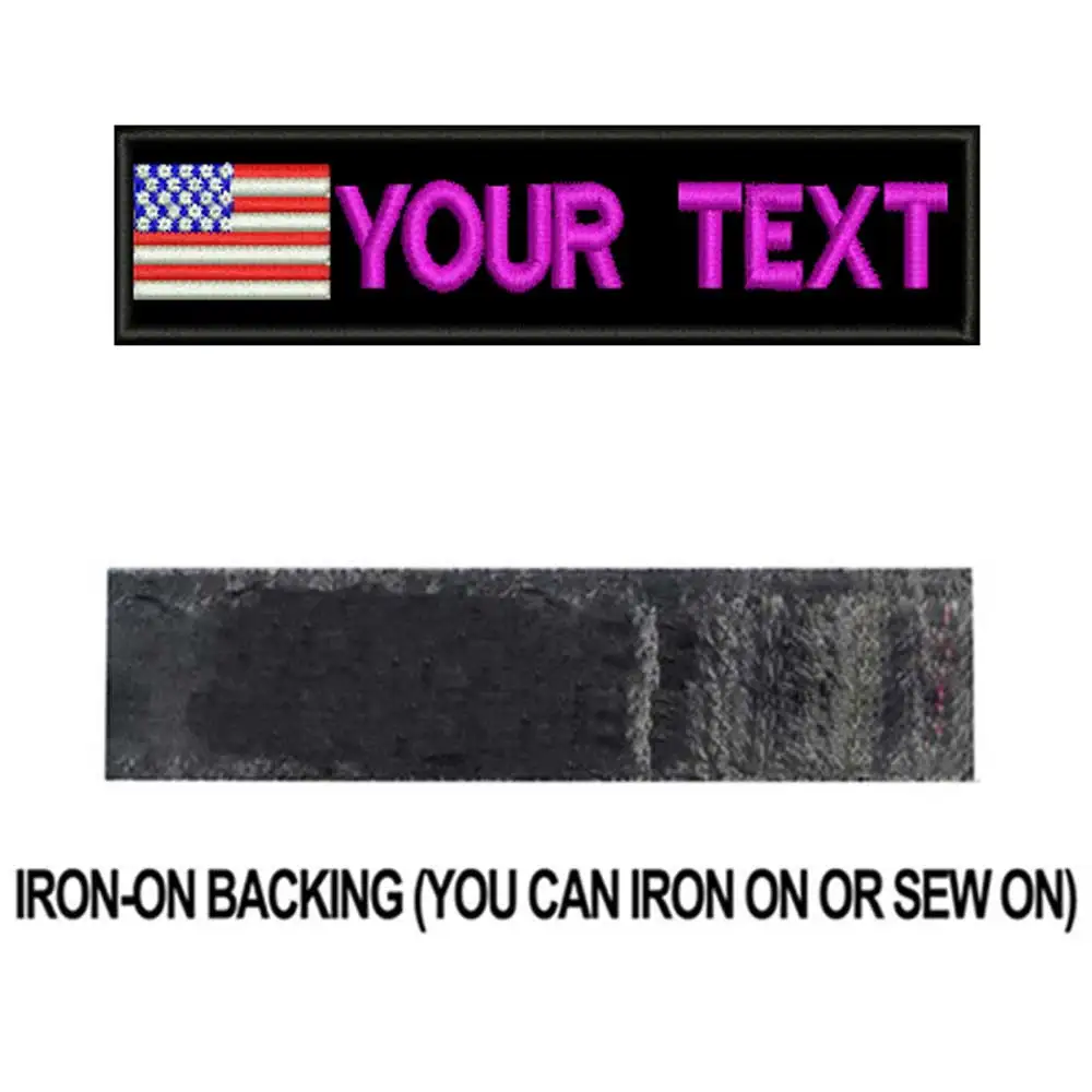 Rose red iron on Пользовательские флаг США армии военные имя патчи персонализированные железные на крючок подложки - Цвет: Rose red iron on