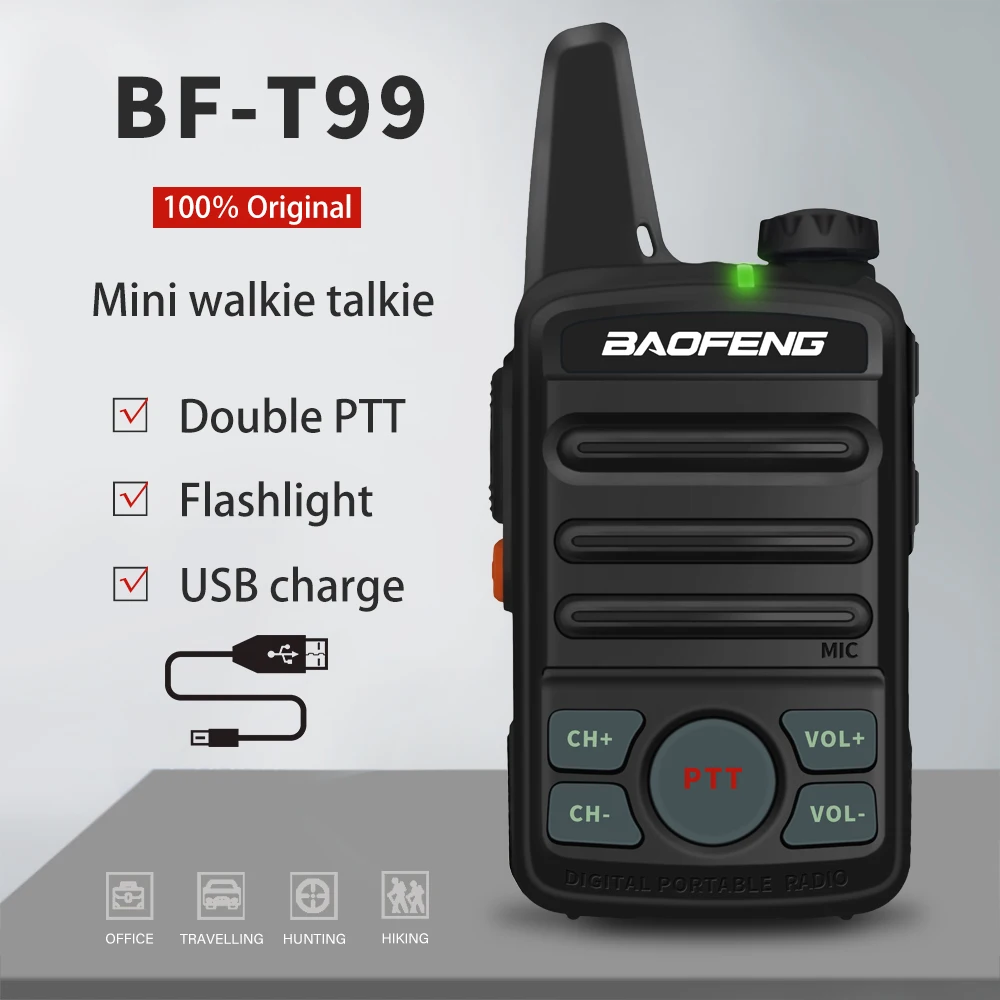 

BAOFENG BF-T99 Mini Kids Walkie Talkie Upgraded BF-T1 UHF Ham Radio bft1 HF Transceiver bf t1 Woki Toki Amateur Radio Station