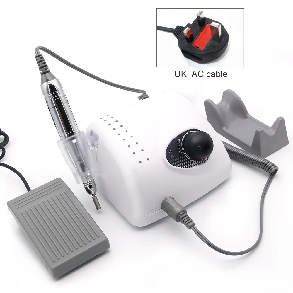 210A UK plug 35000 об/мин электрические фрезы для маникюра, дрель для ногтей, сильный аксессуар 210, оборудование для дизайна ногтей, инструменты для маникюра - Цвет: 210A UK plug